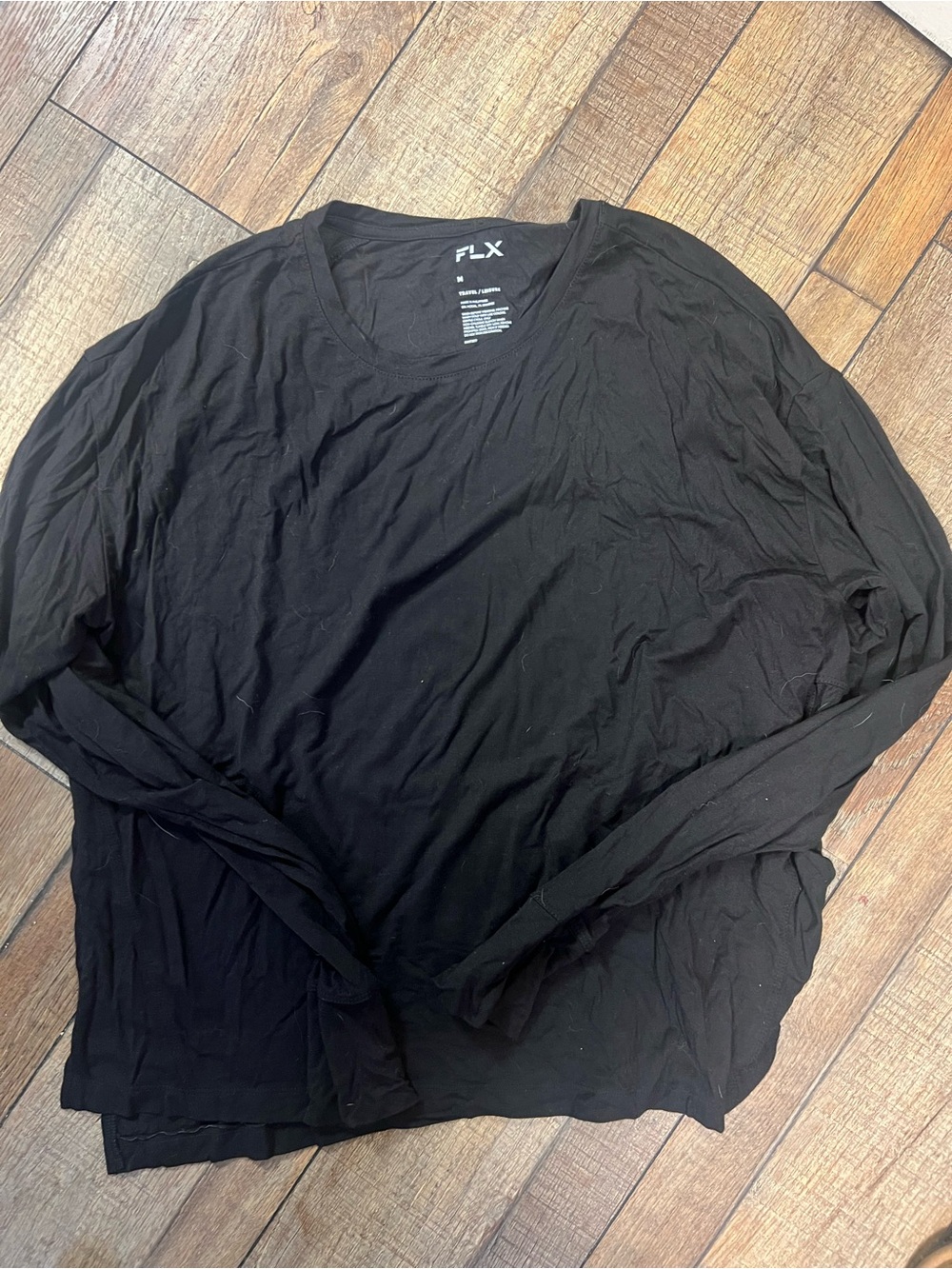 FLX Women's Black Long Sleeve V-Neck Tee - Everyday Essential